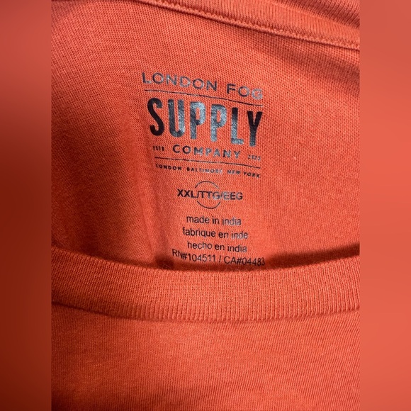 London Fog‎ Men’s Orange Graphic Long sleeve Shirt, Size XXL - Picture 2 of 8